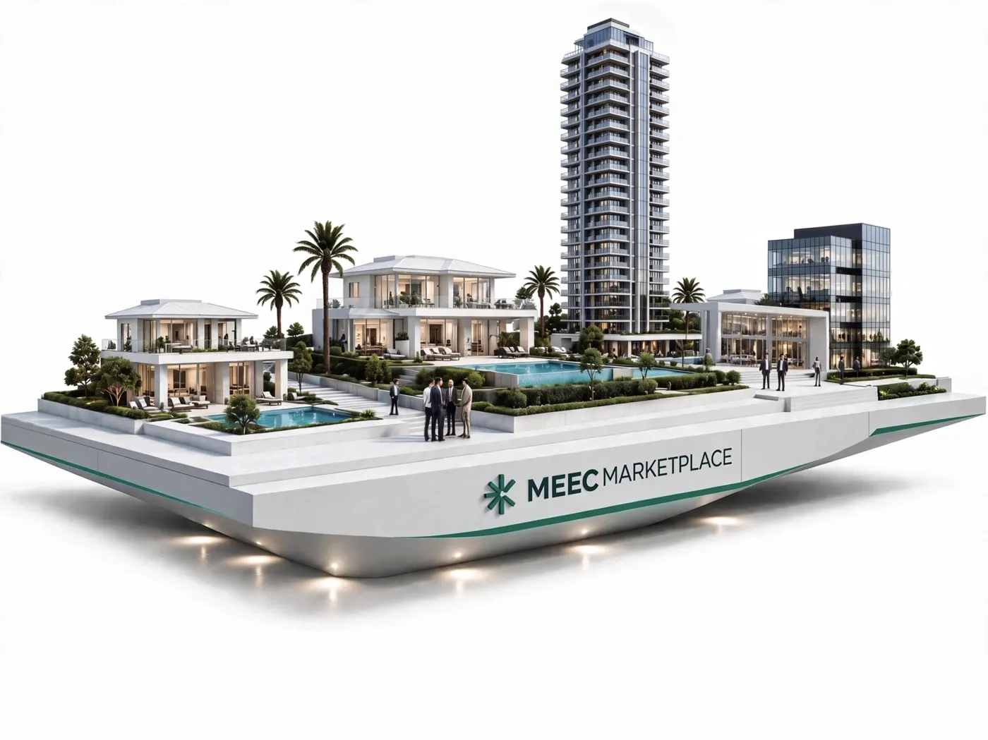 Isometric city block representing the peer-to-peer marketplace